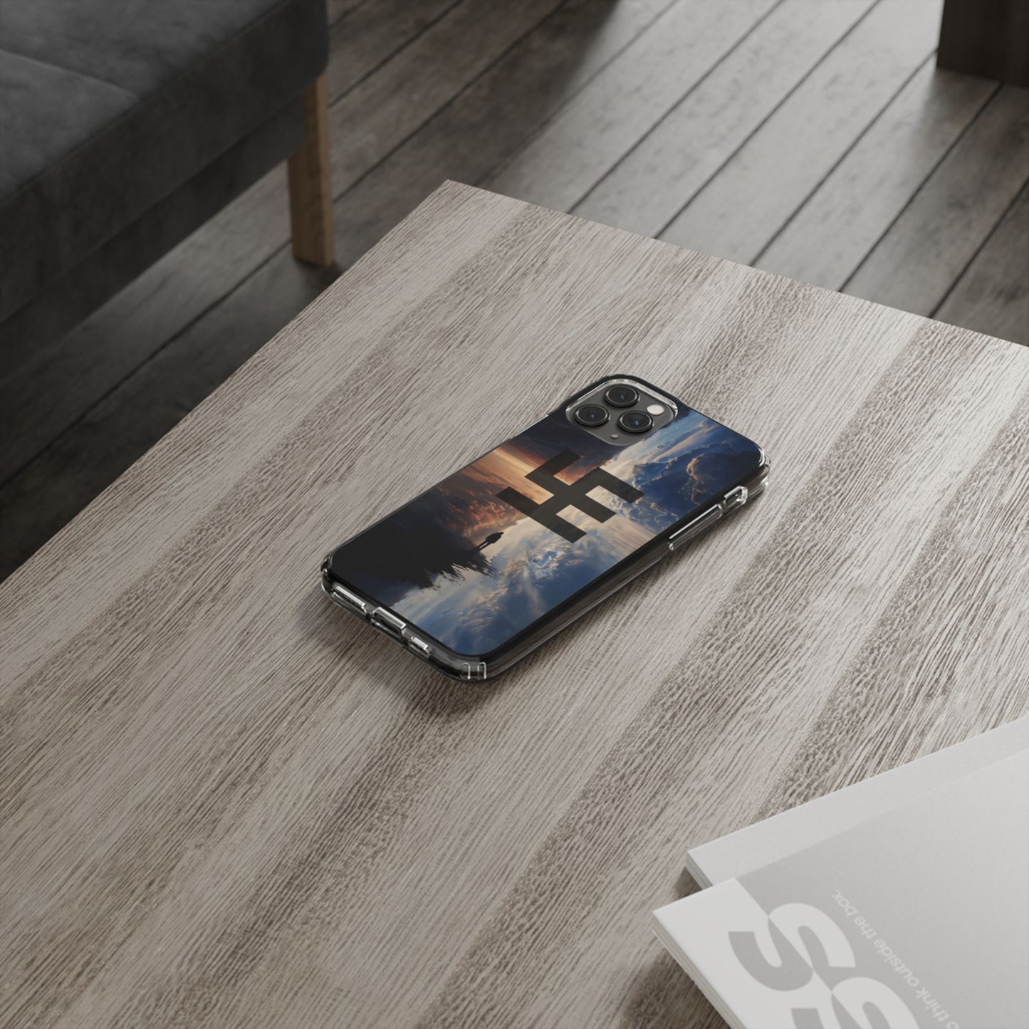 Swasticoin Nature-Themed Clear Phone Case, Unique Phone Cover with Scenic Design, Eco-Friendly Protection, Gift for Travelers, Custom Phone Accessory