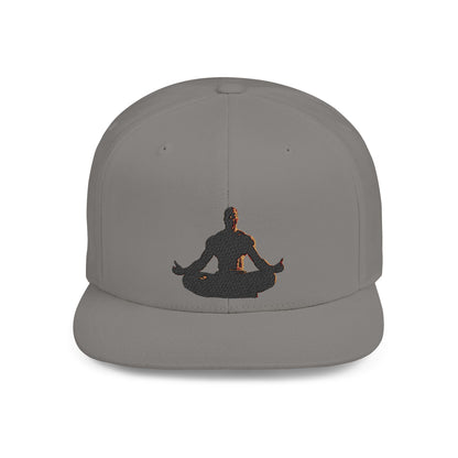 GIGA Zen Meditation Flat Bill Snapback Hat, Mindfulness Cap, Yoga Headwear, Gift for Him/Her, Casual Everyday Wear, Stylish Accessory