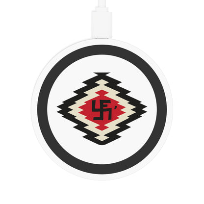 Ye-I Whirling Log Quake Wireless Charging Pad - Unique Tribal Design, Eco-Friendly Tech Accessory, Perfect for Gifts, Home Office, and Holidays