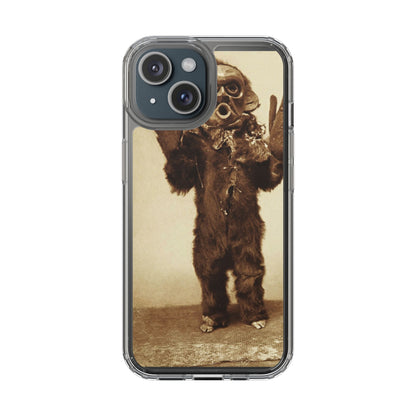 Yei Vintage Monster Clear Phone Case, Unique Phone Cover, Halloween Gift, Retro Style Case, Fun Accessories