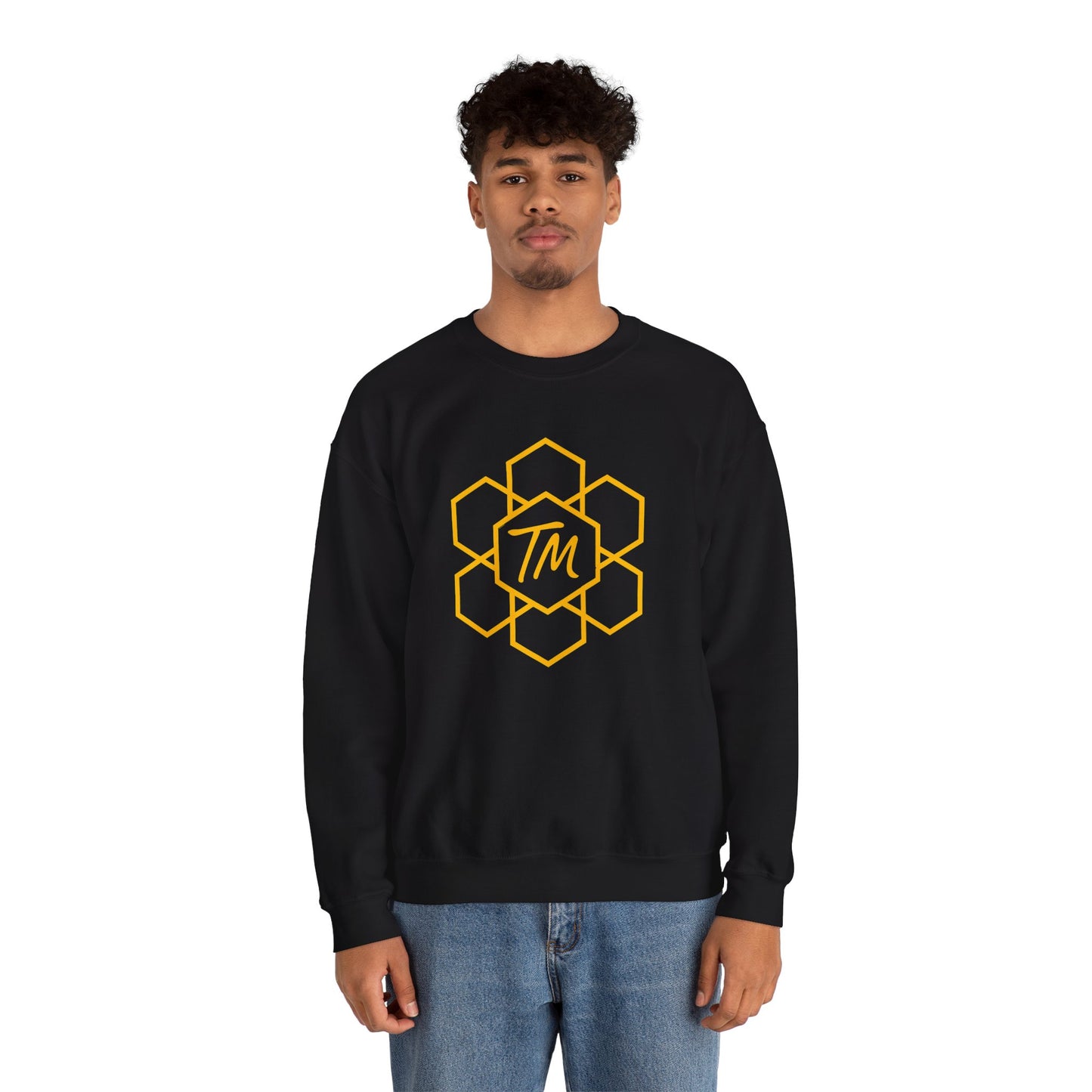Trench Merch Stylish Honeycomb Crewneck Sweatshirt, Cozy Unisex Sweatshirt, Casual Fall Apparel, Gift for Honey Lovers, Trendy Weekend Wear