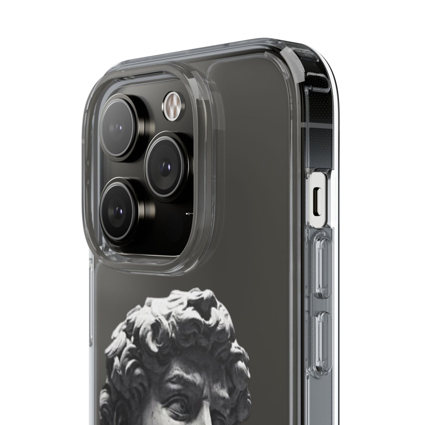 @ye Clear Phone Case with David Statue Design, Modern Phone Accessory for Art Lovers, Unique Gift, Customizable Compatible Soft Case