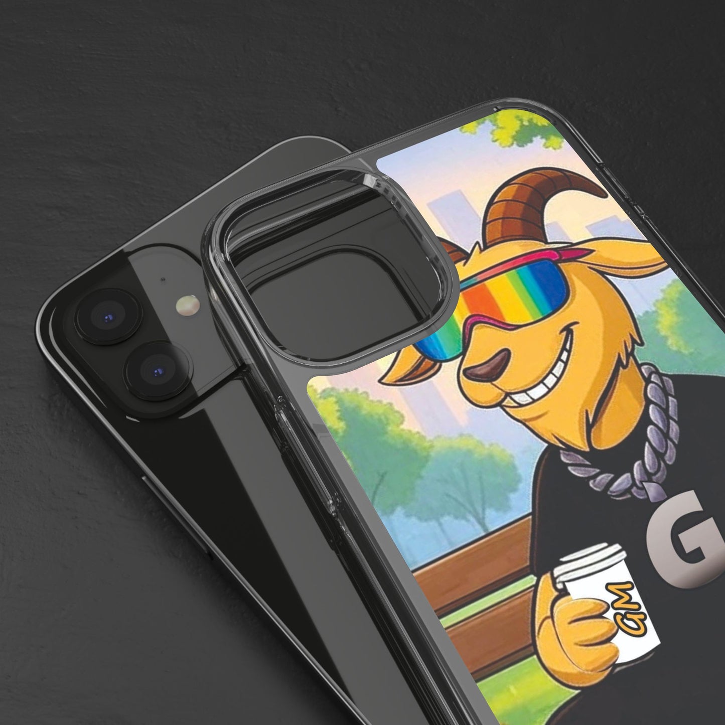 Vibrant Goat Clear Phone Case, Fun Smartphone Cover, Animal Lover Gift, Stylish Tech Accessory, Unique Phone Protection