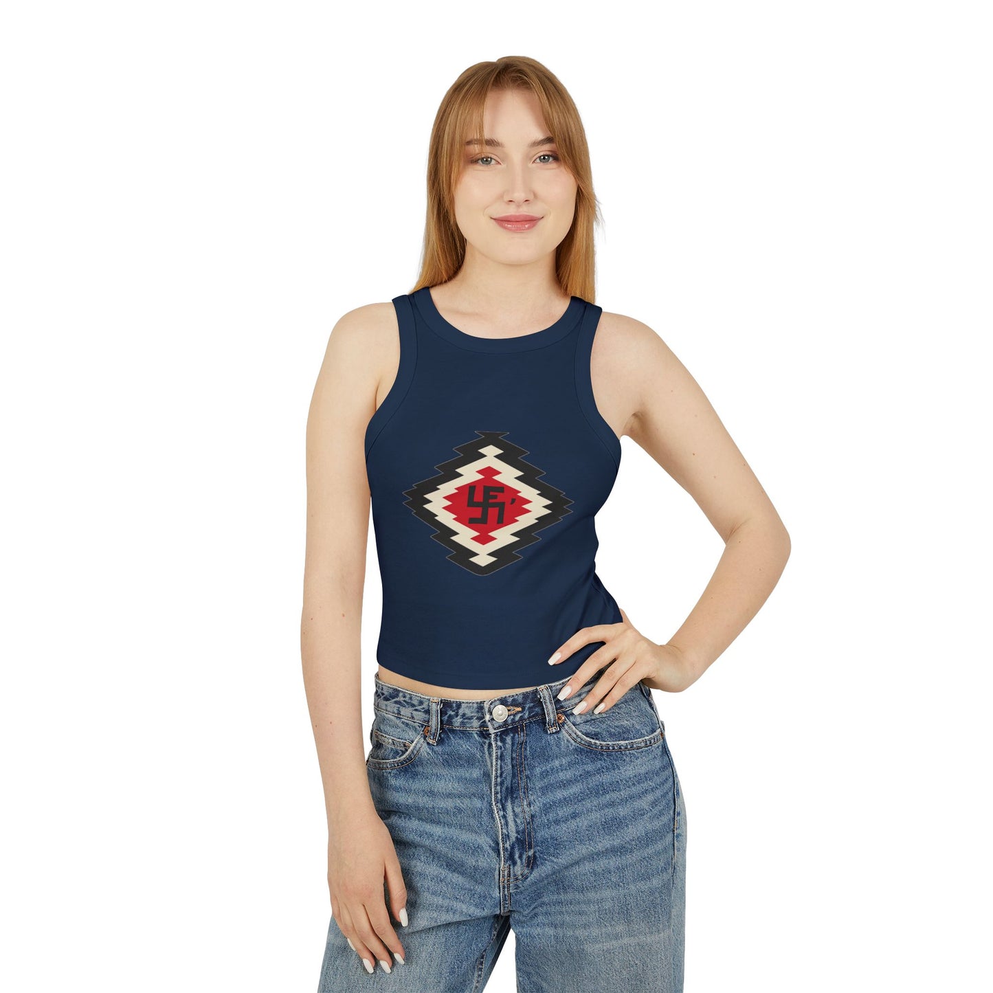 Yei Stylish Women's Crop Tank Top with Aztec Design - Summer Essential, Casual Wear, Beach Outfit, Festival Top, Layering Piece