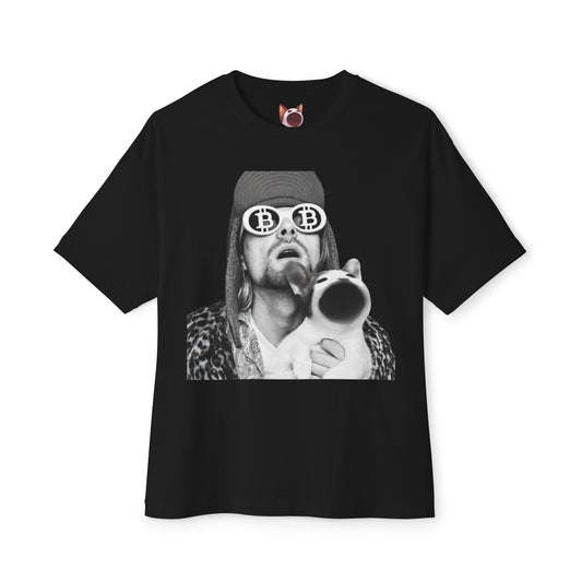 POPCAT Cool Vintage-Inspired Boxy Tee, Unisex Graphic Tee, Casual Streetwear, Oversized Tee for Music Lovers, Gift for Hipsters, Trendy Apparel