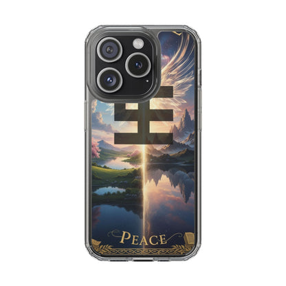 Swasticoin Peaceful Clear Phone Cases, Phone Accessories, Minimalist Design, Nature Lover Gifts, Transparent Phone Cover, Unique Art Case