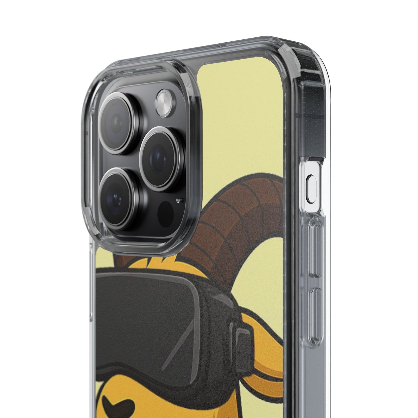 VR Goat Clear Case, Fun Phone Cover, Geeky Accessories, Gift for Gamers, Cute Animal Design, Customizable Phone Cases