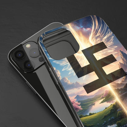 Swasticoin Peaceful Clear Phone Cases, Phone Accessories, Minimalist Design, Nature Lover Gifts, Transparent Phone Cover, Unique Art Case