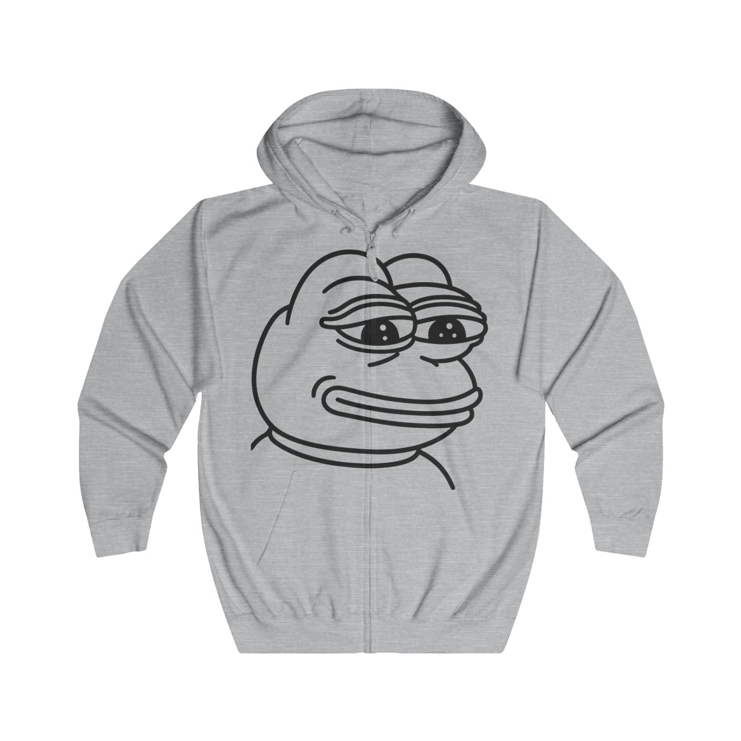 Pepe the Frog Unisex Full Zip Hoodie, Casual Wear, Gift for Gamers, Cute Streetwear, Humor Apparel, Perfect for Chill Days