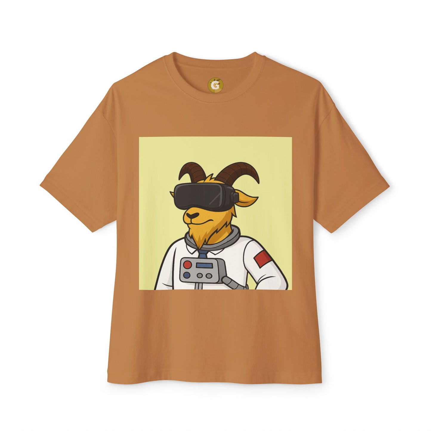 Astronaut Goat Unisex Oversized Tee, Fun Graphic Tee, Casual Wear, Summer Essentials, Gift for Gamers