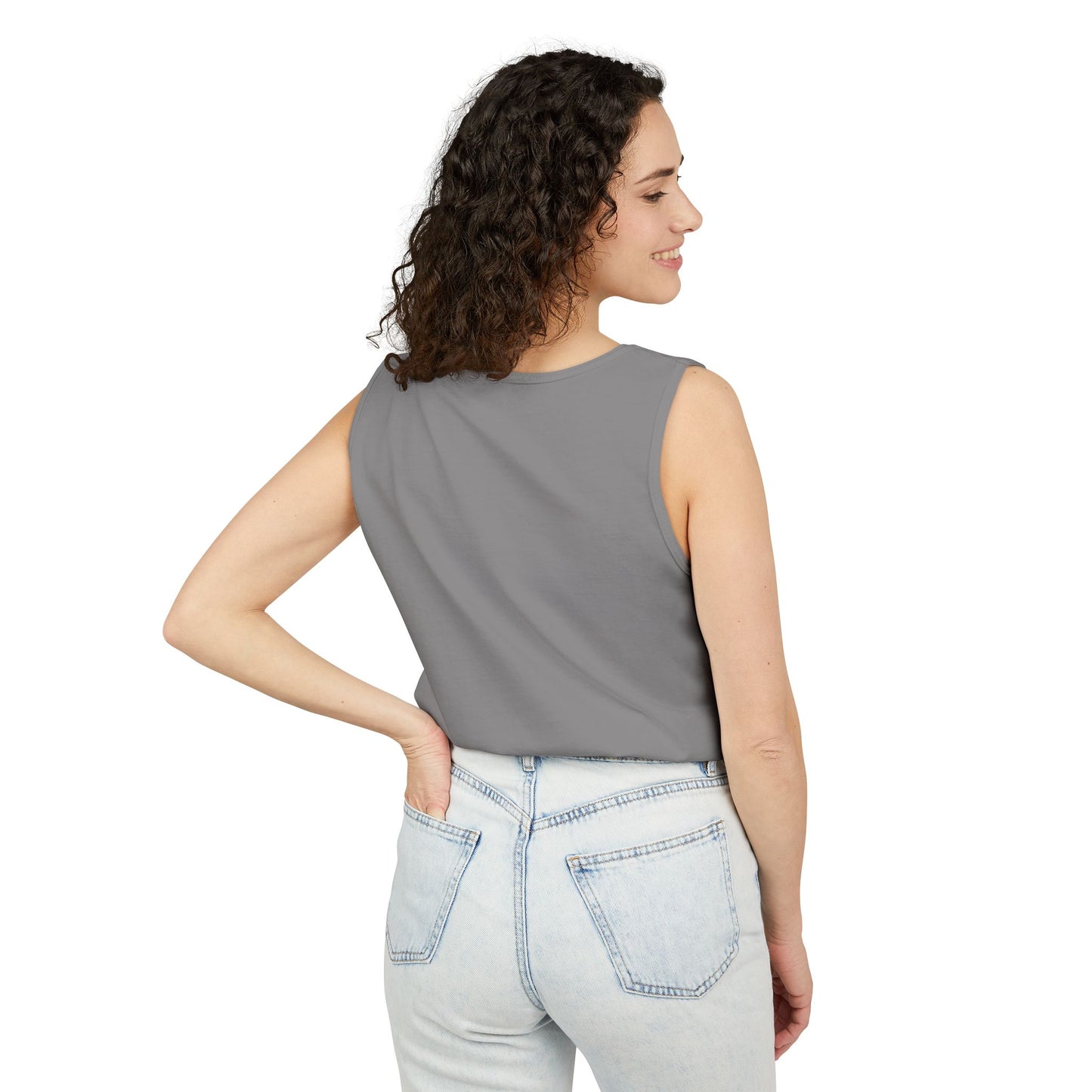 Unisex Garment-Dyed Tank Top with 4NBT Design, Summer Apparel, Casual Wear, Gift for Friends, Individual Expression Top