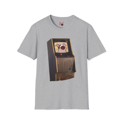 POPCAT Retro Arcade Unisex T-Shirt, Gamer Tee, Vintage Gaming Shirt, Gift for Gamers, Casual Wear