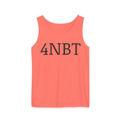 Unisex Garment-Dyed Tank Top with 4NBT Design, Summer Apparel, Casual Wear, Gift for Friends, Individual Expression Top