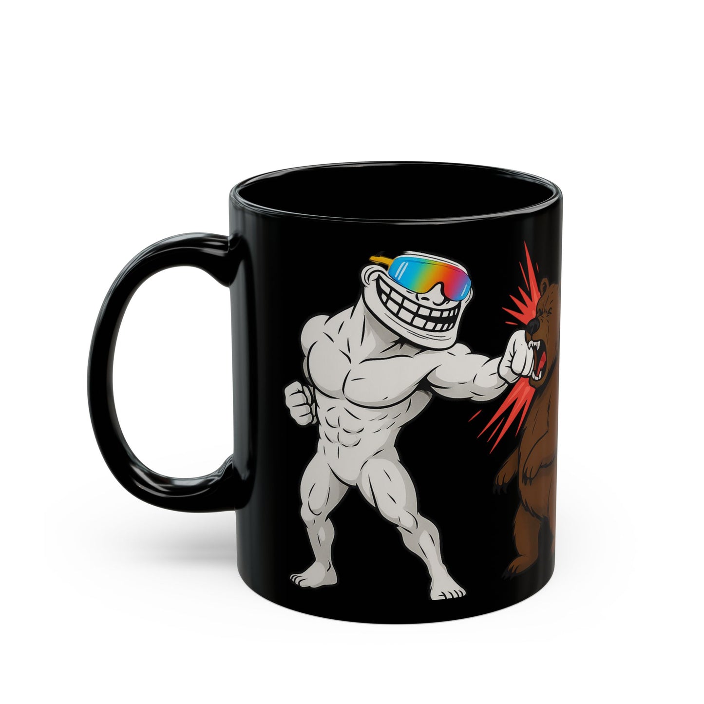 TROLL Bold Graphic Mug, Funny Coffee Cup, Unique Gift for Him, Cartoon Animal Art, Perfect for Birthdays