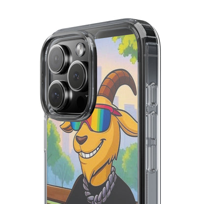 Vibrant Goat Clear Phone Case, Fun Smartphone Cover, Animal Lover Gift, Stylish Tech Accessory, Unique Phone Protection