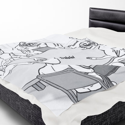 TROLL Face Velveteen Plush Blanket - Funny Cozy Throw for Gaming, Room Decor, Gifts, April Fools, Laughter