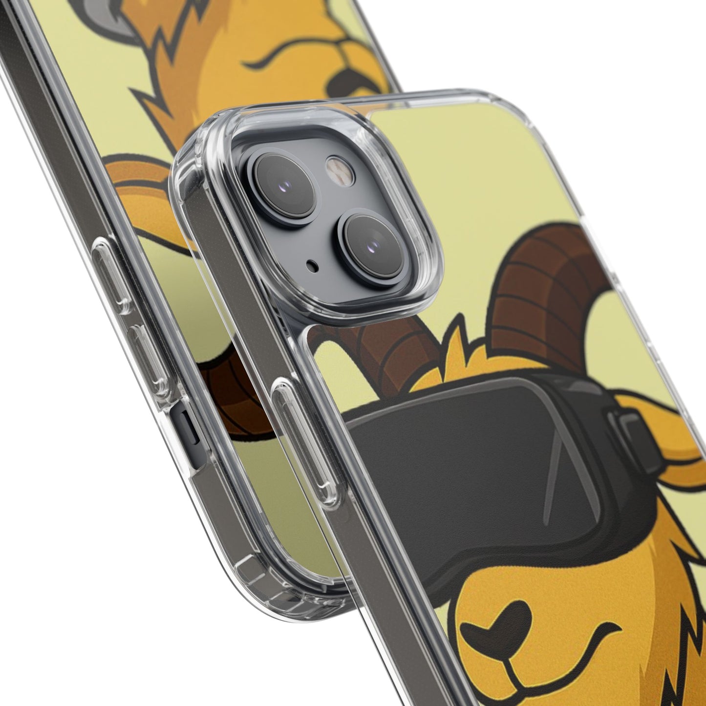 VR Goat Clear Case, Fun Phone Cover, Geeky Accessories, Gift for Gamers, Cute Animal Design, Customizable Phone Cases