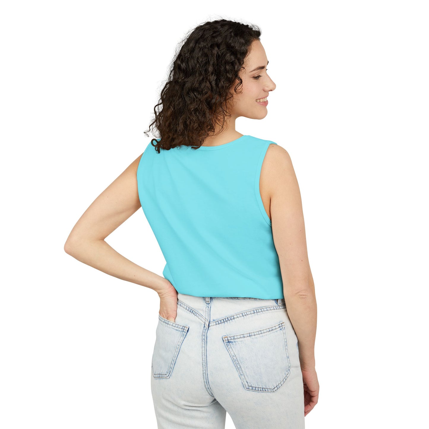 Unisex Garment-Dyed Tank Top with 4NBT Design, Summer Apparel, Casual Wear, Gift for Friends, Individual Expression Top