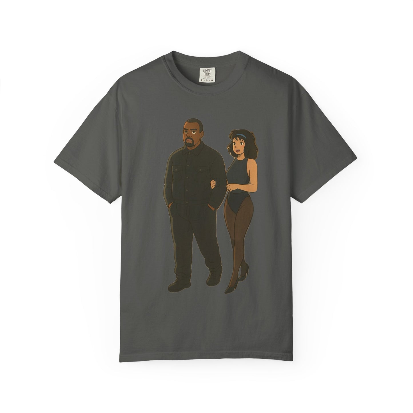 Ye & Bianca Graphic Tee, Trendy Unisex T-shirt, Cartoon Style, Streetwear, Gift for Music Lovers, Casual Fashion