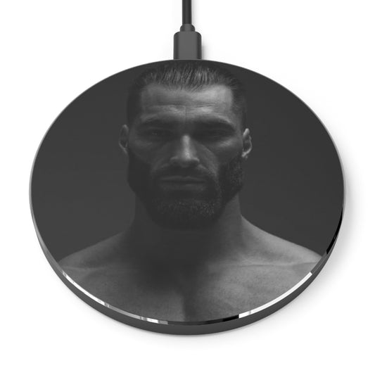 GIGA Masculine Wireless Charger with Bold Design, Modern Tech Accessory, Tech Gift for Him, Desk Decor, Fast Charging Pad