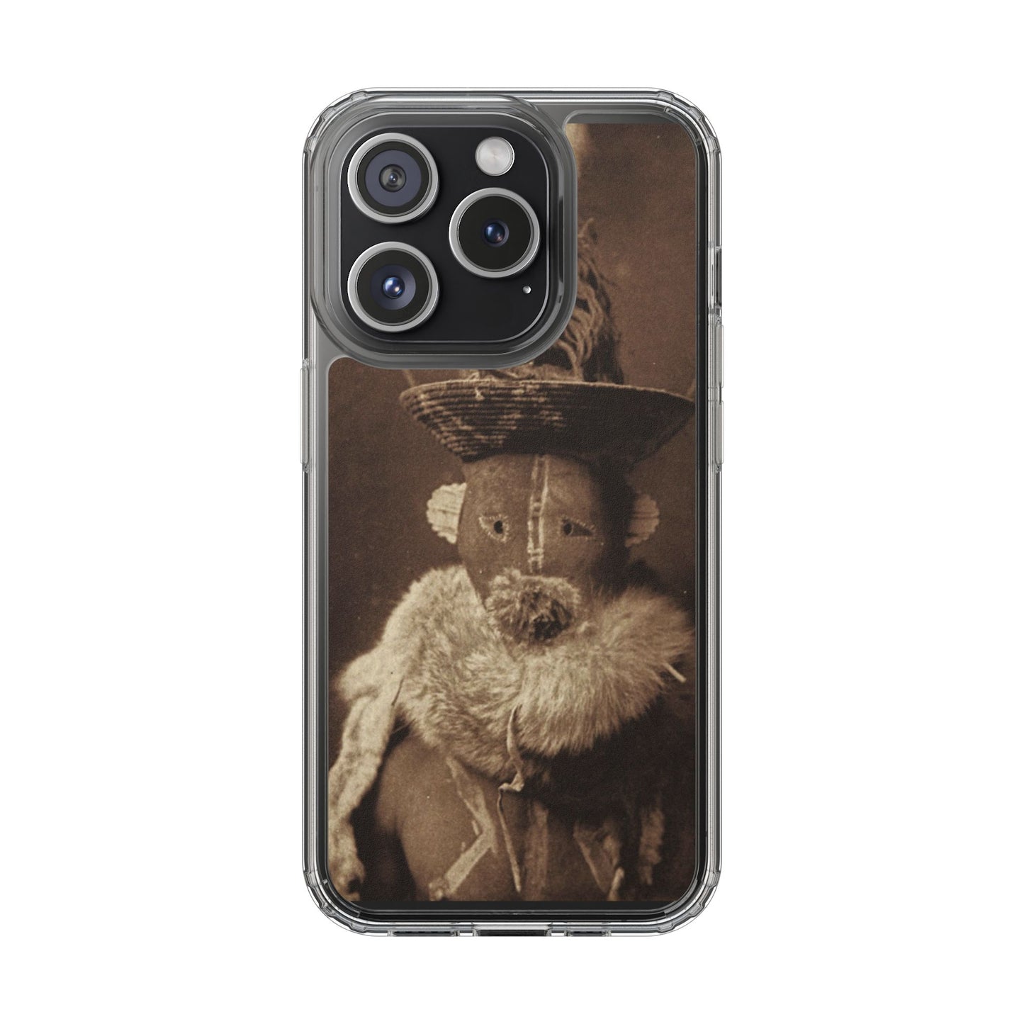 Yei Vintage Ethnic Clear Phone Case, Unique Phone Protector, Bohemian iPhone Case, Artistic Clear Cover, Cultural Phone Accessory