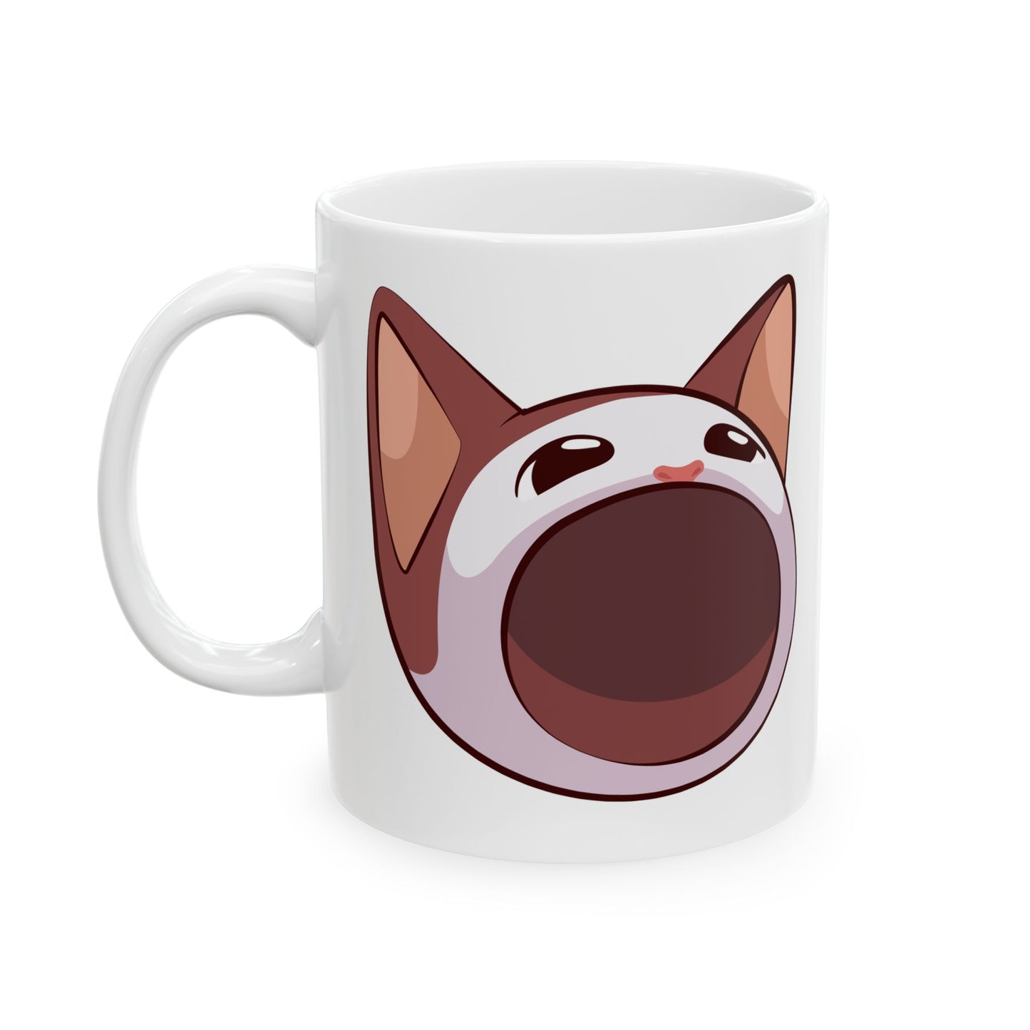 POPCAT Emoji Ceramic Mug - Playful Gift for Cat Lovers, Coffee or Tea Mug, Fun Kitchen Decor, Unique Birthday Present, Animal [...]
