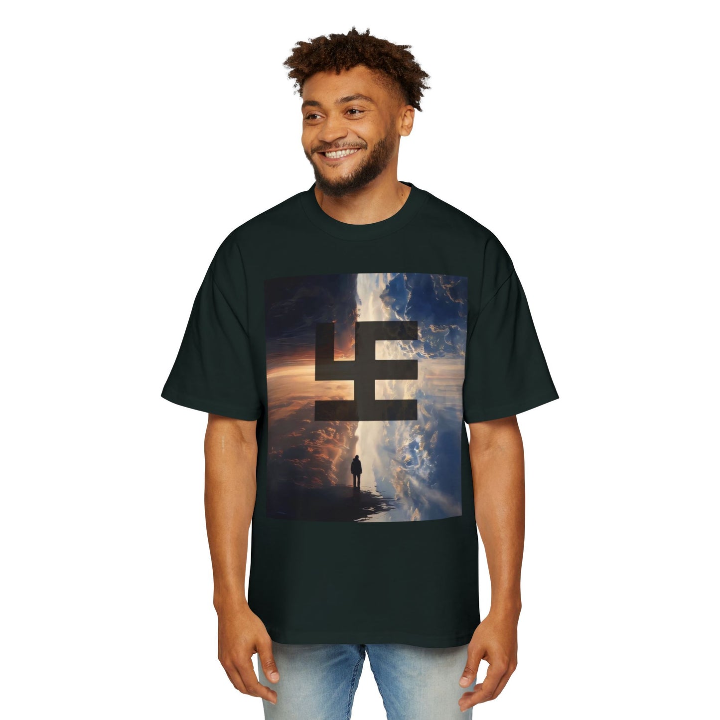 Swasticoin Men's Heavy Oversized Tee with Eye-Catching Design | Casual Wear, Graphic Tee, Street Style, Unisex Fashion, Gift Idea