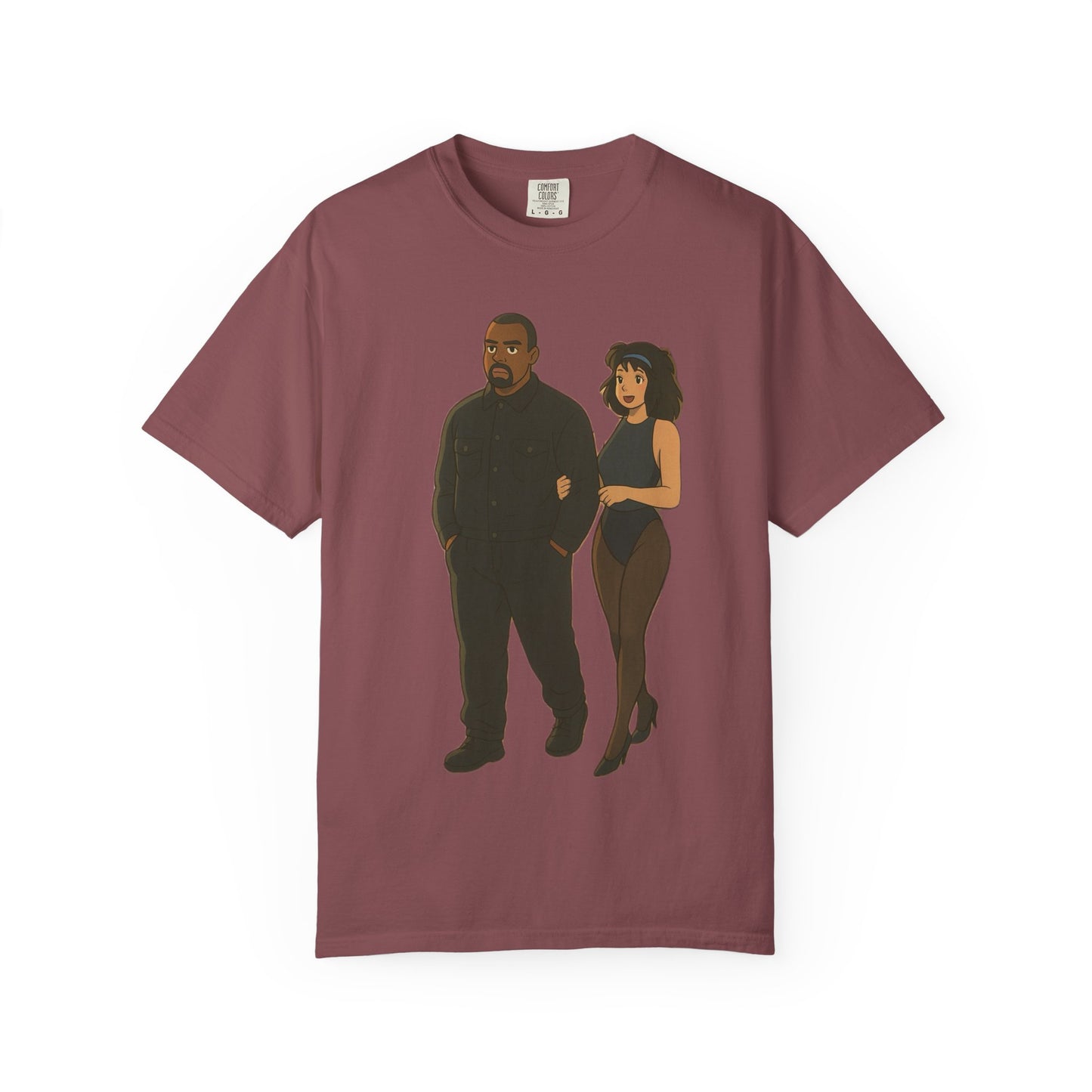 Ye & Bianca Graphic Tee, Trendy Unisex T-shirt, Cartoon Style, Streetwear, Gift for Music Lovers, Casual Fashion