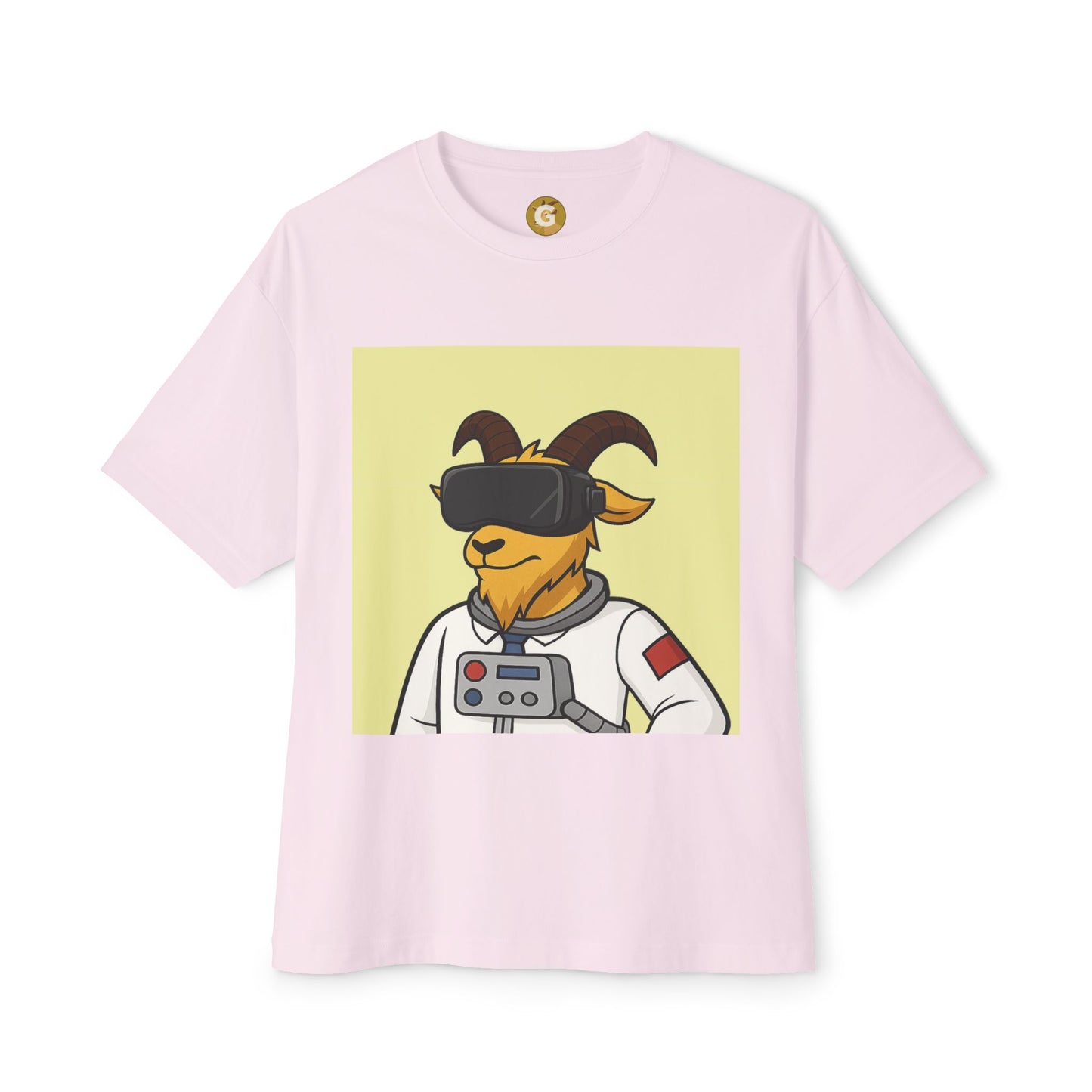 Astronaut Goat Unisex Oversized Tee, Fun Graphic Tee, Casual Wear, Summer Essentials, Gift for Gamers