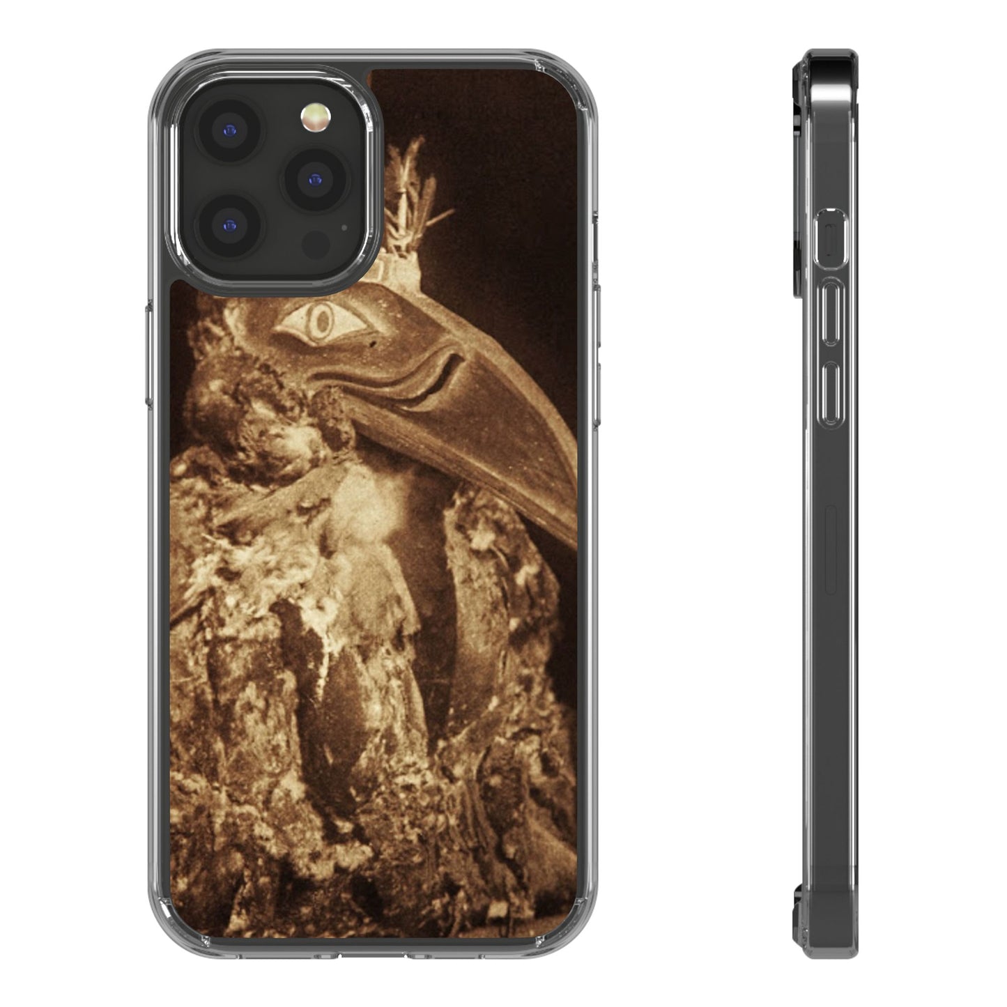 Yei Vintage Bird Design Clear Phone Case, Artistic Phone Accessories, Unique Gift for Nature Lovers, Eco-Friendly Tech Case, Stylish Protection