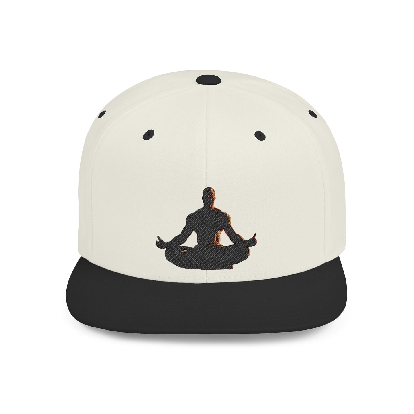 GIGA Zen Meditation Flat Bill Snapback Hat, Mindfulness Cap, Yoga Headwear, Gift for Him/Her, Casual Everyday Wear, Stylish Accessory