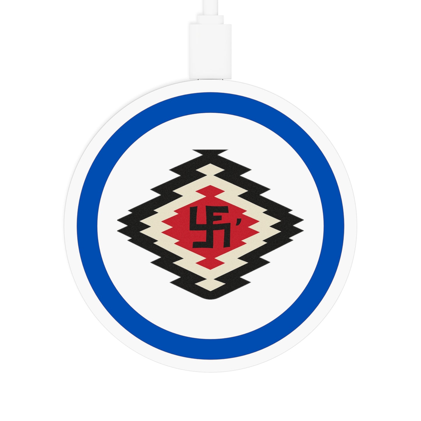 Ye-I Whirling Log Quake Wireless Charging Pad - Unique Tribal Design, Eco-Friendly Tech Accessory, Perfect for Gifts, Home Office, and Holidays