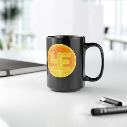 9gy Swasticoin Colorful Coin Design Mug, Unique Coffee Cup, Cryptocurrency Gift, Vibrant Tea Mug, Geeky Kitchen Decor, Fun Collectible Mug