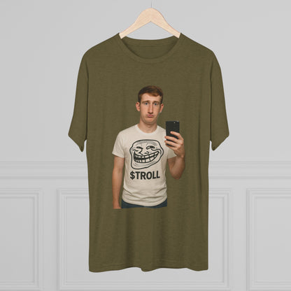 TROLL Unisex Tri-Blend Crew Tee | Funny Tee | Casual Wear | Gift for Friends | Trendy Shirt | Meme Apparel