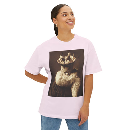 Yei Oversized Tee - Unique Gift, Casual Wear, Vintage Style, Cute Animal T-Shirt