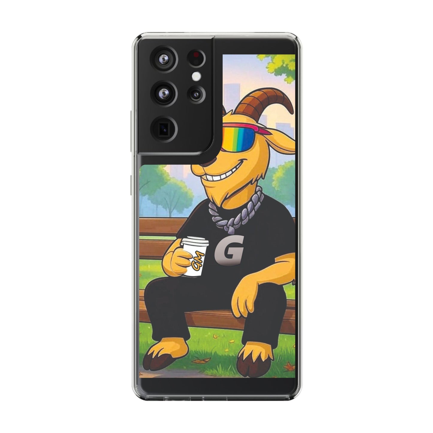 Vibrant Goat Clear Phone Case, Fun Smartphone Cover, Animal Lover Gift, Stylish Tech Accessory, Unique Phone Protection