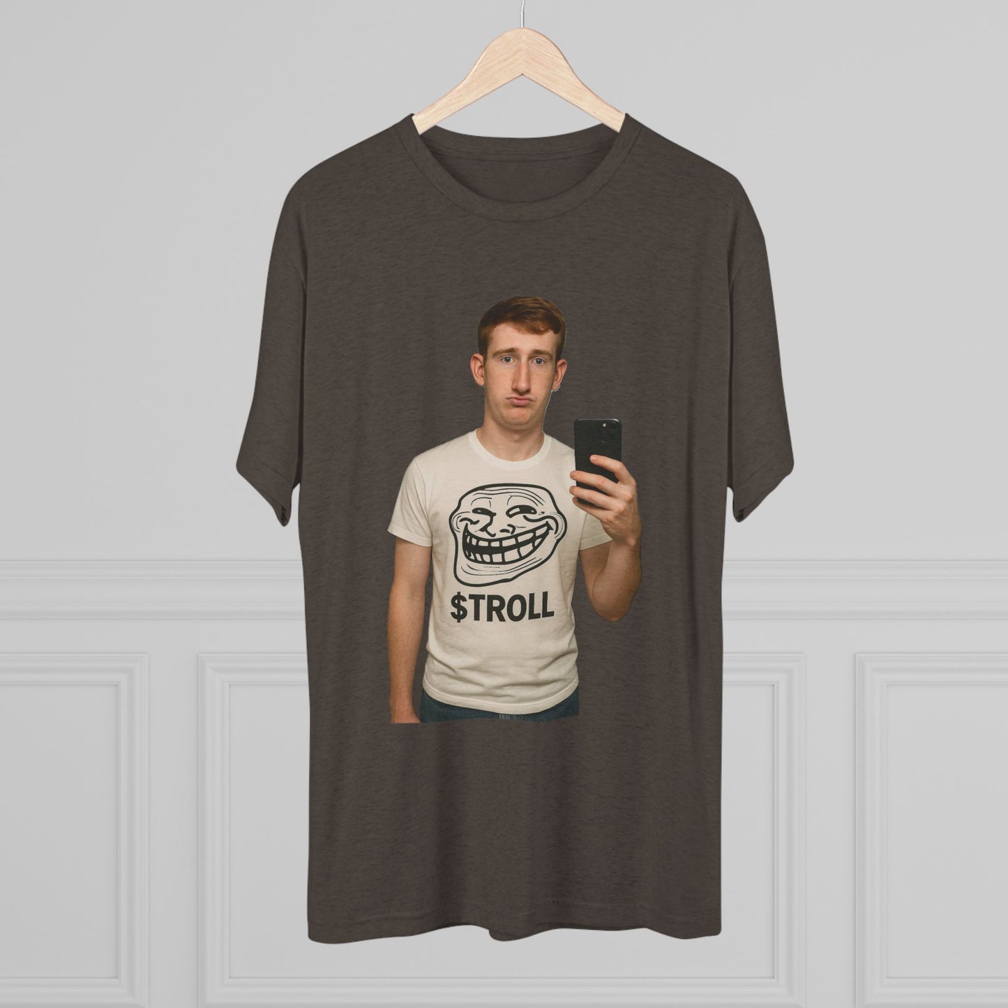 TROLL Unisex Tri-Blend Crew Tee | Funny Tee | Casual Wear | Gift for Friends | Trendy Shirt | Meme Apparel