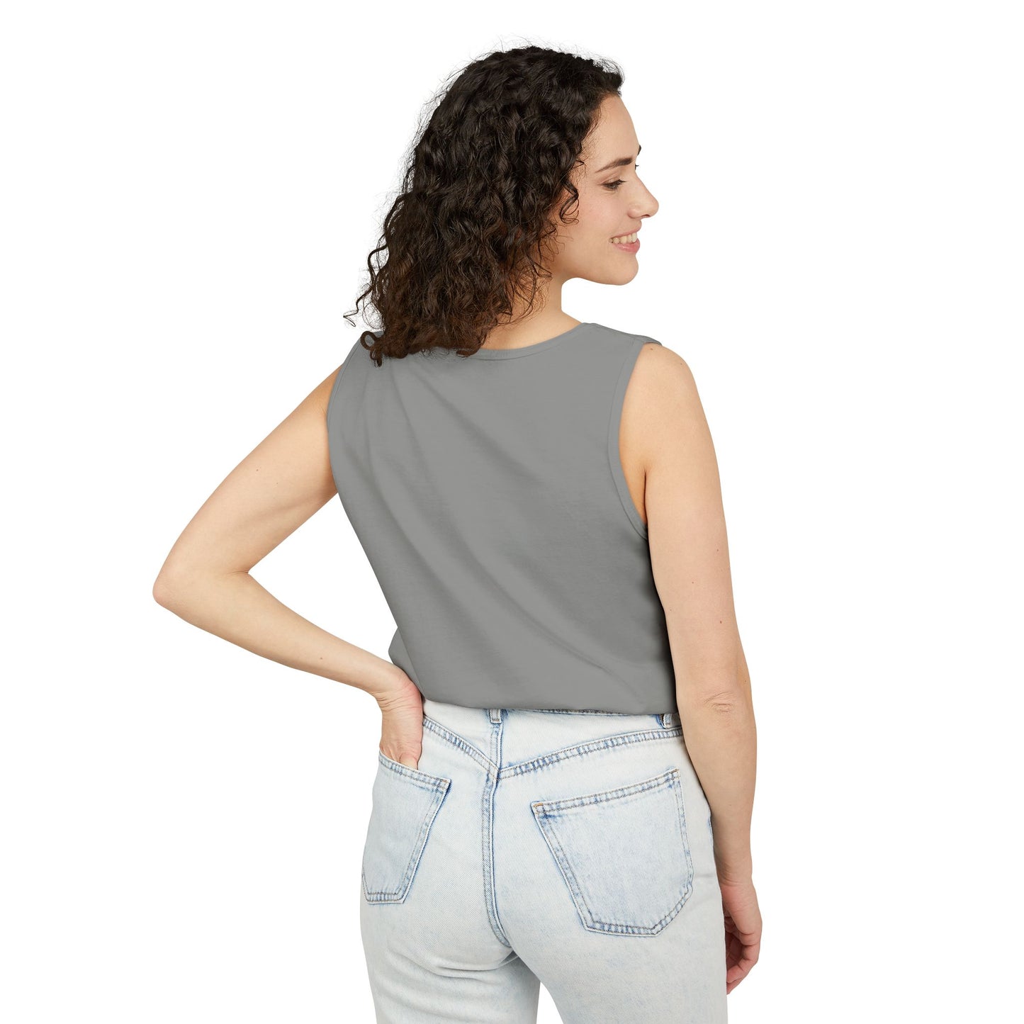 Unisex Garment-Dyed Tank Top with 4NBT Design, Summer Apparel, Casual Wear, Gift for Friends, Individual Expression Top