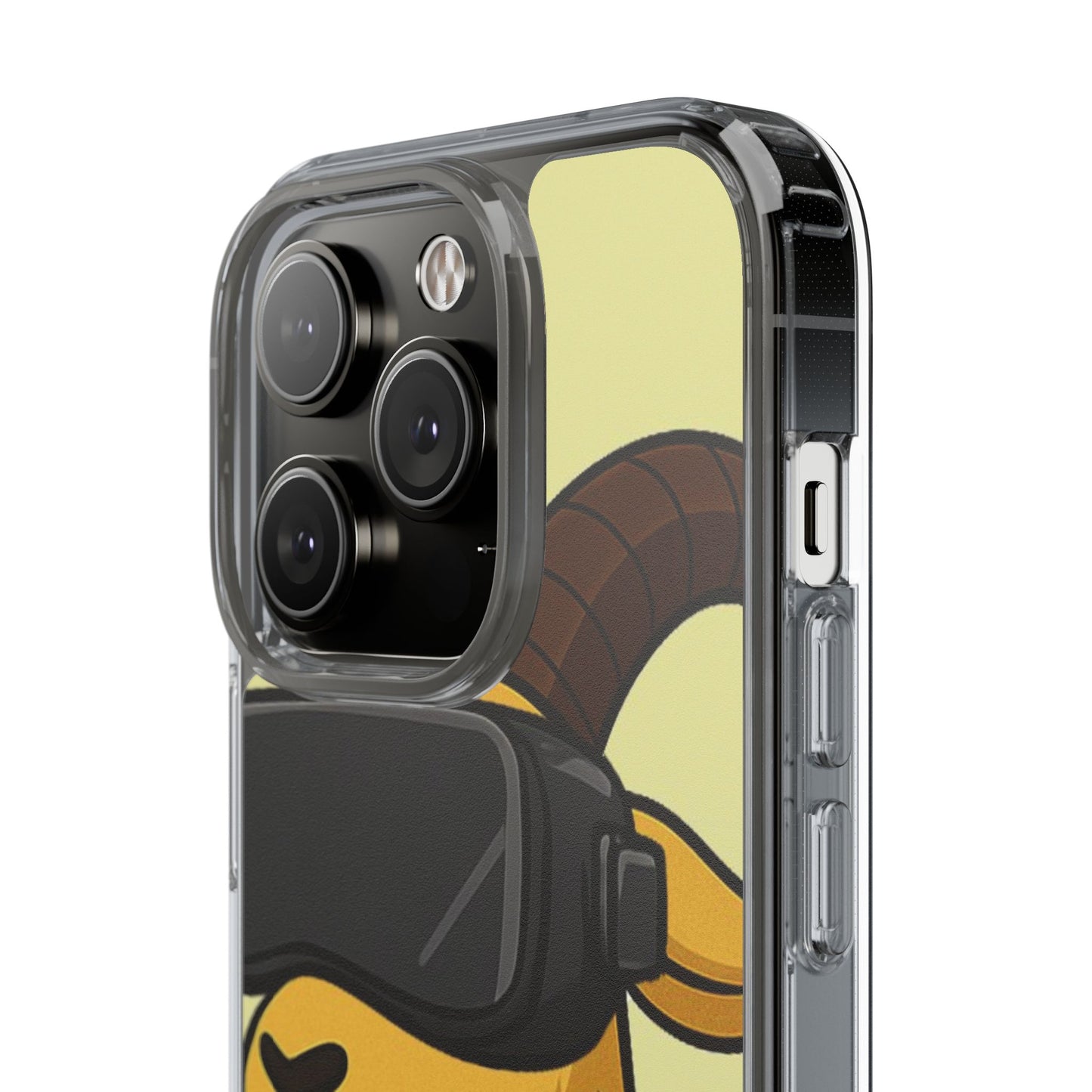 VR Goat Clear Case, Fun Phone Cover, Geeky Accessories, Gift for Gamers, Cute Animal Design, Customizable Phone Cases