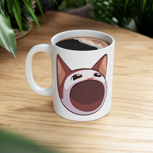 POPCAT Emoji Ceramic Mug - Playful Gift for Cat Lovers, Coffee or Tea Mug, Fun Kitchen Decor, Unique Birthday Present, Animal [...]