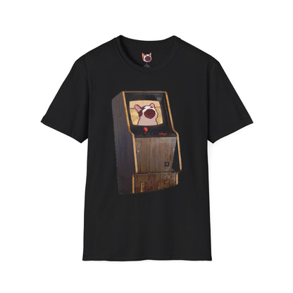POPCAT Retro Arcade Unisex T-Shirt, Gamer Tee, Vintage Gaming Shirt, Gift for Gamers, Casual Wear