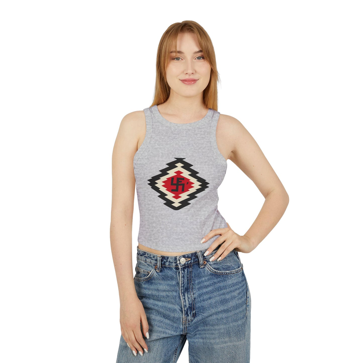 Yei Stylish Women's Crop Tank Top with Aztec Design - Summer Essential, Casual Wear, Beach Outfit, Festival Top, Layering Piece