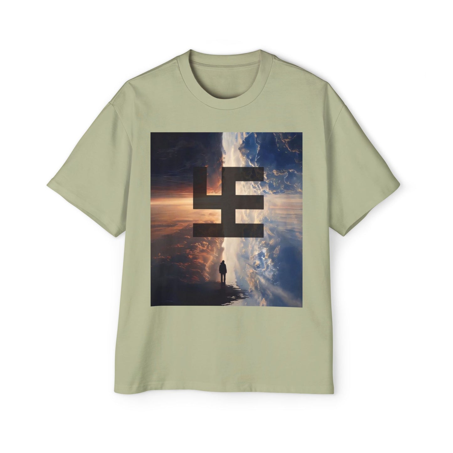 Swasticoin Men's Heavy Oversized Tee with Eye-Catching Design | Casual Wear, Graphic Tee, Street Style, Unisex Fashion, Gift Idea