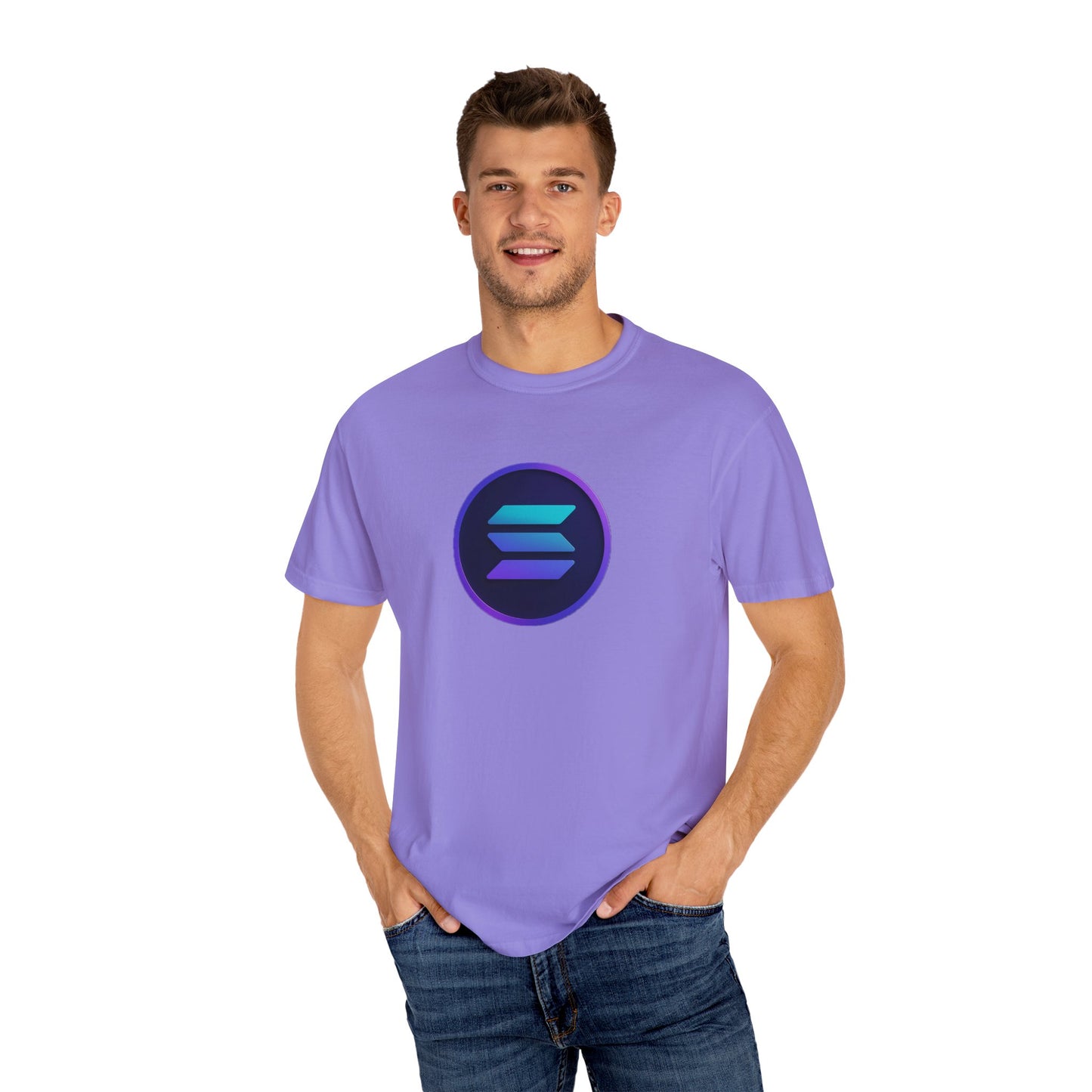 Solana Stylish Garment-Dyed T-Shirt with Colorful Logo, Trendy Graphic Tee, Casual Wear, Everyday Comfort, Perfect Gift Idea