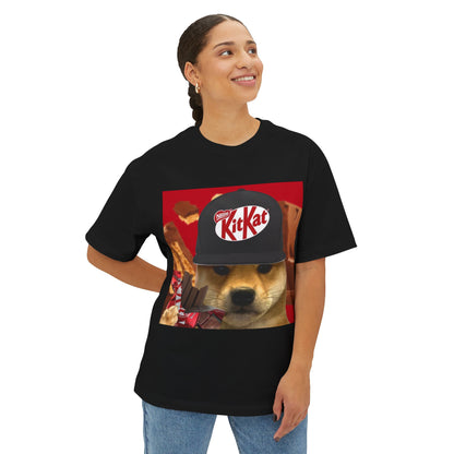 KitKat WIF Unisex Oversized Boxy Tee, Funny Dog Shirt, Food Lover Gift, Pet Lover Casual Tee, Cute Graphic Tee, Humor T-Shirt