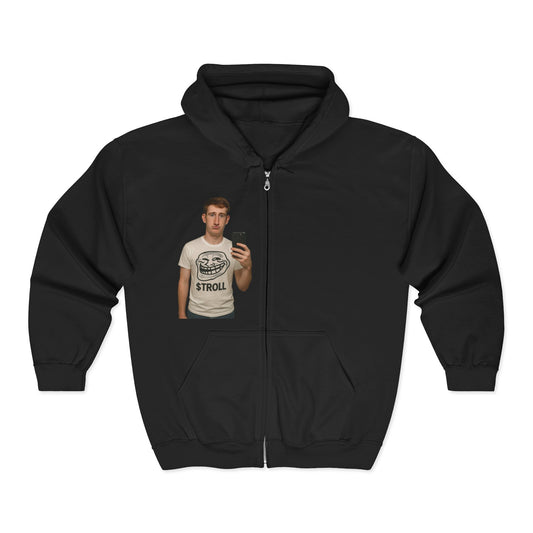 Greg Troll Casual Zip Hoodie for Everyday Style, Unisex Zip Sweatshirt, Comfy Hoodie for Relaxation, Trendy Zip-Up for All Seasons, Gift for Friends