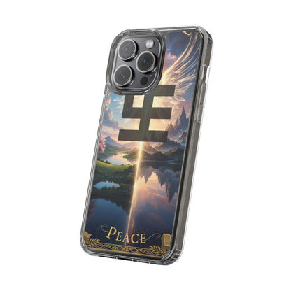 Swasticoin Peaceful Clear Phone Cases, Phone Accessories, Minimalist Design, Nature Lover Gifts, Transparent Phone Cover, Unique Art Case
