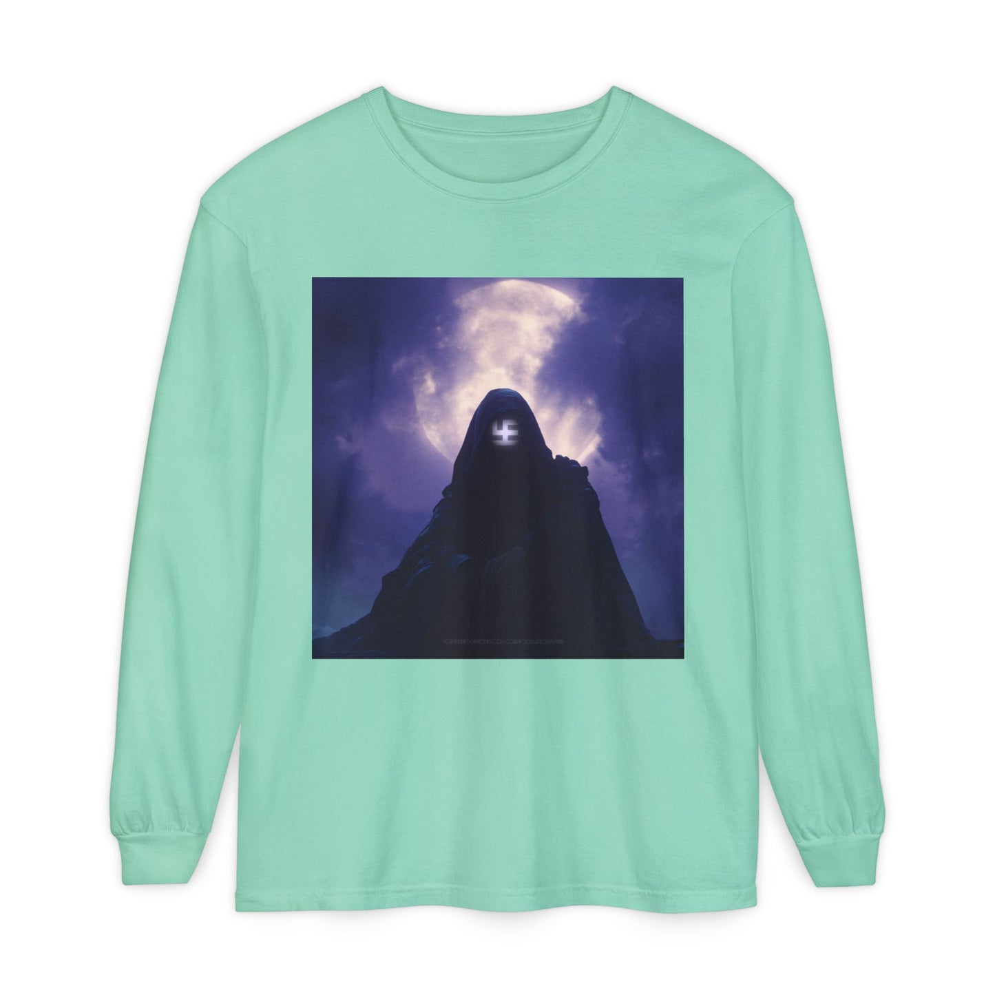 Swasticoin Mystical Mountain Long Sleeve T-Shirt | Unisex Graphic Tee, Trendy Layering Top, Casual Wear, Perfect Gift for Adventurers