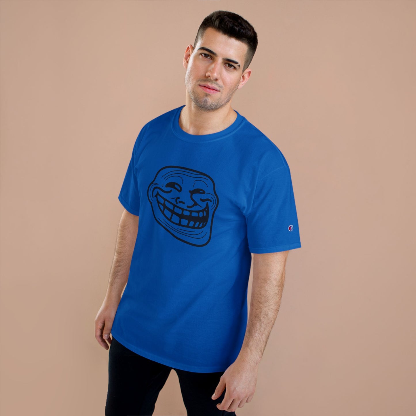 TROLL Funny Meme Champion T-Shirt, Humor Shirt, Gift for Gamers, Casual Wear, Laughing Face Tee, Perfect for Parties