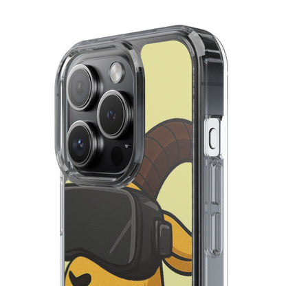 VR Goat Clear Case, Fun Phone Cover, Geeky Accessories, Gift for Gamers, Cute Animal Design, Customizable Phone Cases
